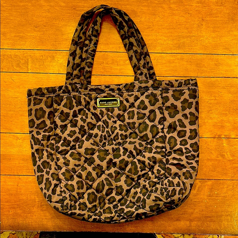 Marc Jacobs Quilted Puffer Tote Bag - Leopard Print, Medium Size